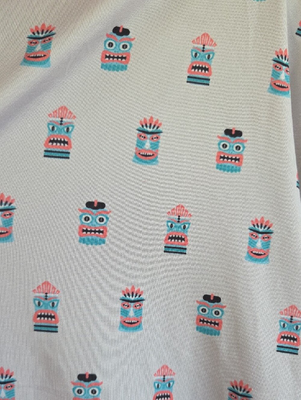 Wrigley Lavender Polo with Coral Trim and Mini Print - Picture 3 of 5